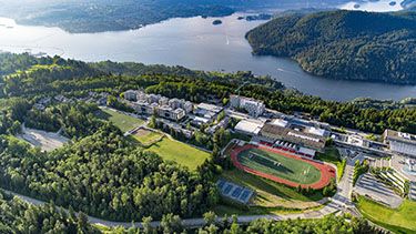 Aerial photo of the SFU Burnaby campus