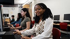 Student at the Fraser International College computer lab