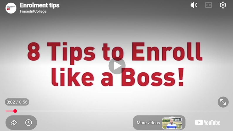 Play Video - Enrolment Tips