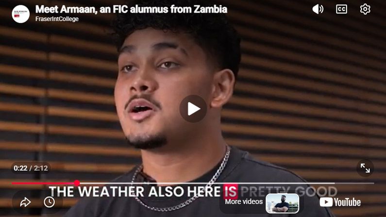 Play Video - Meet Armaan, an FIC alumnus from Zambia